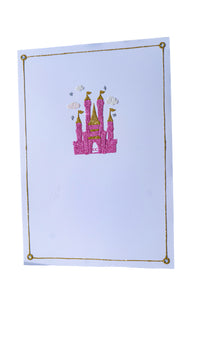 Enchanted Castle - Magical Pink Glitter Card